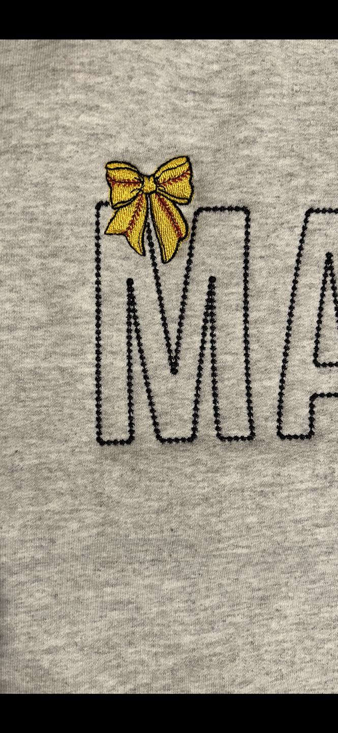 Mama sports bow Embroidery Crewneck