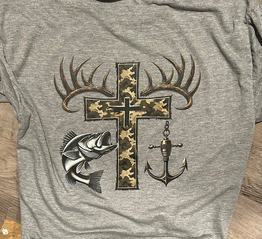 Cross. Fishing/Hunting T-Shirt