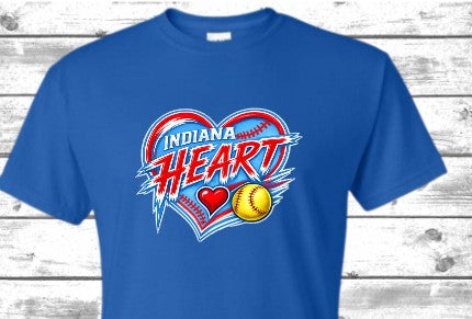 Indiana Heart Red or Blue Shirt Heart Logo