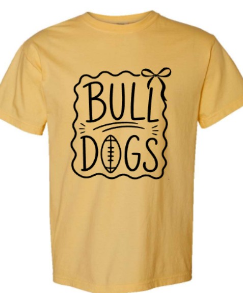 Bulldogs No Football and with Football Bow Frame T-Shirt