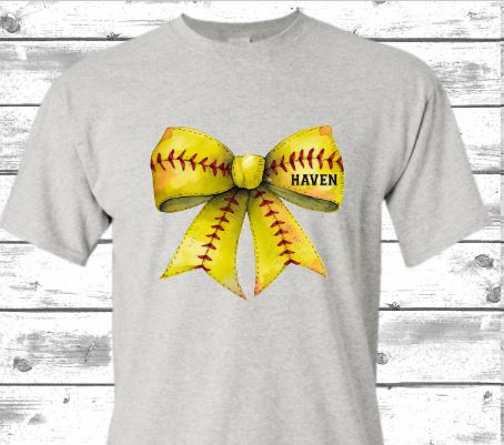 Softball bow T-shirt or crewneck