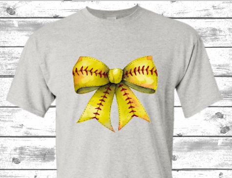 Softball bow T-shirt or crewneck