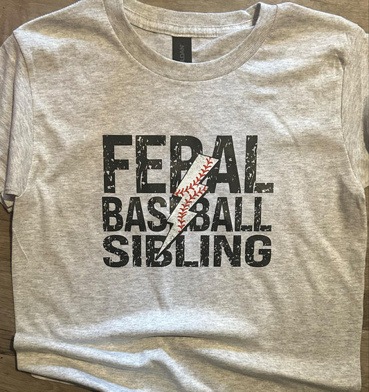 Feral Baseball Sibling T-Shirt