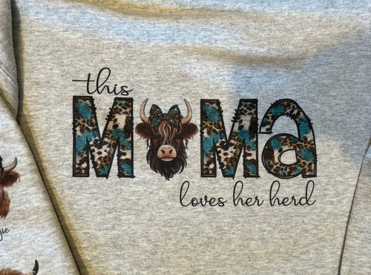 Custom Herd Mom, Momma, Mama etc. crewneck