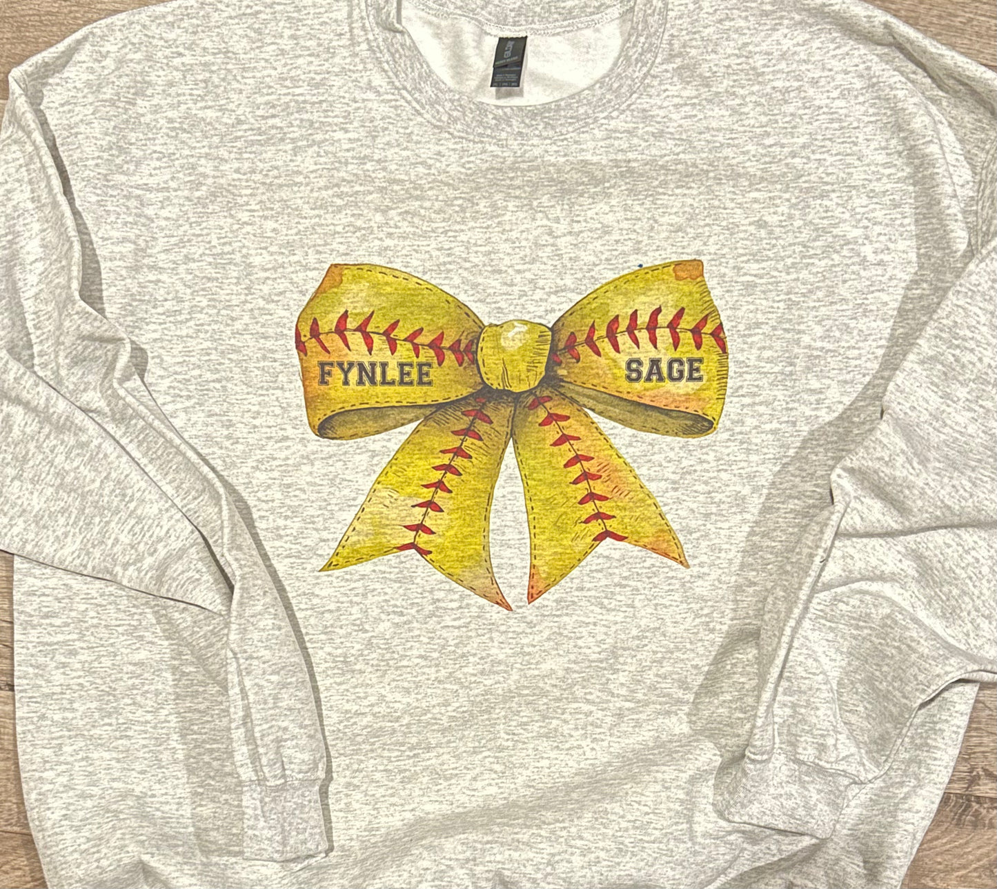 Softball bow T-shirt or crewneck