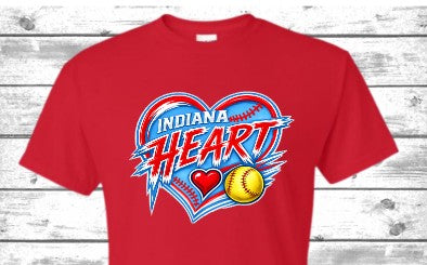 Indiana Heart Red or Blue Shirt Heart Logo