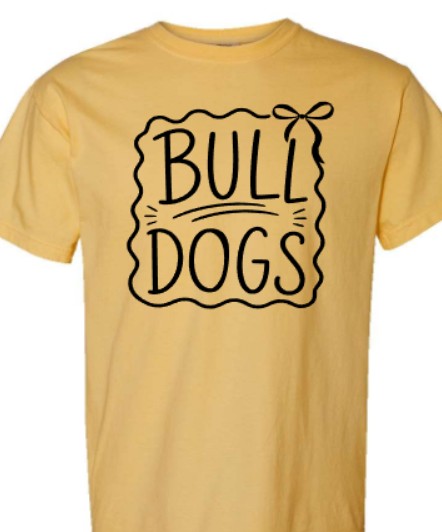 Bulldogs No Football and with Football Bow Frame T-Shirt