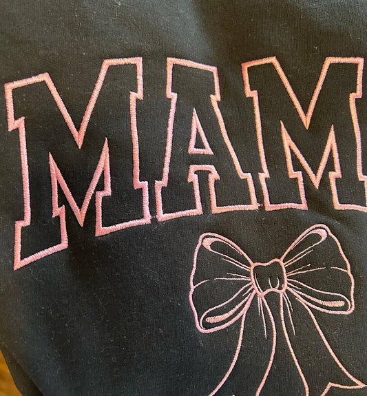 Mama Ribbon Embroidery Crewneck
