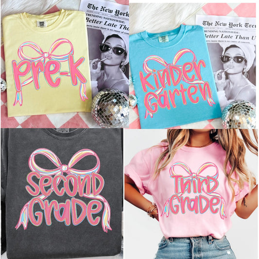 back to school bow prek through Fourth grade ORDER ENDS 7/26