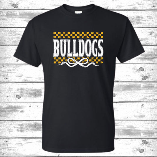 Bulldogs checkered bow T-Shirt or Sweatshirt