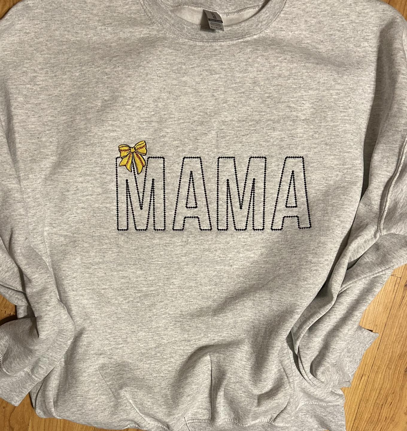 Mama sports bow  Embroidery Crewneck