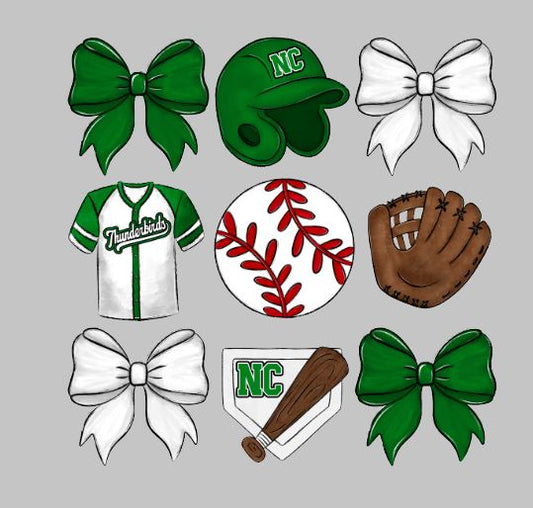 NC Baseball Bows T-Shirt
